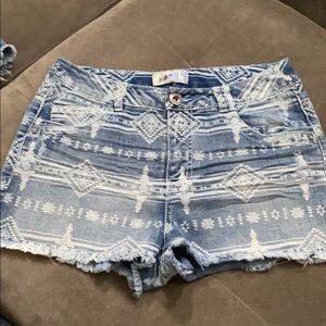 Aztec cutoff blue jeans shorts